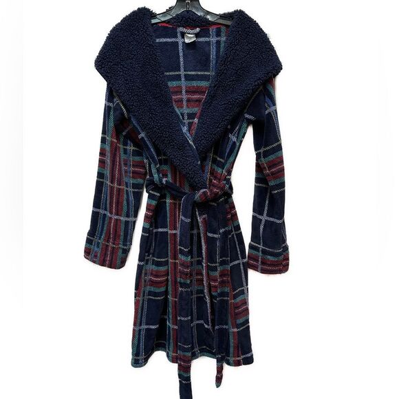 Vera Bradley Other - Vera Bradley Plush Blue Plaid Robe Size L/XL